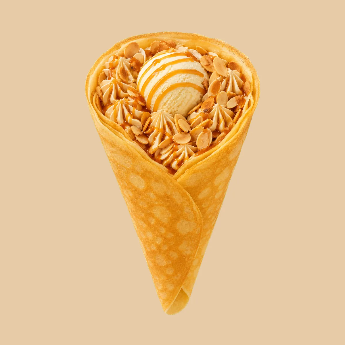 焦糖杏仁可麗餅
