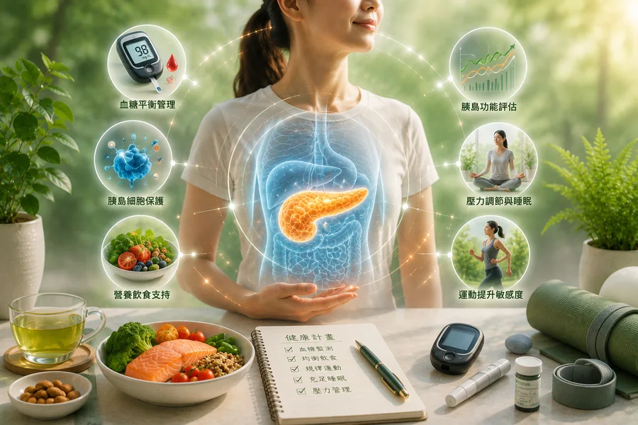胰臟與消化系統示意