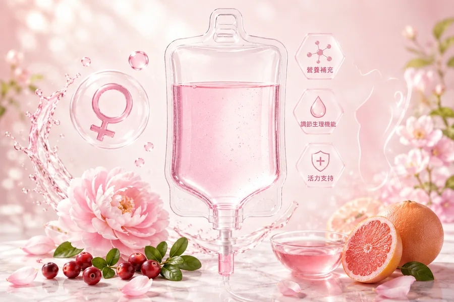 花卉與粉色點滴袋