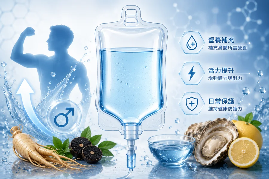 水花剪影與藍色點滴袋