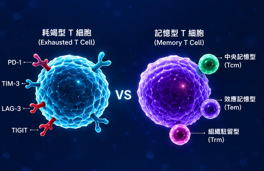 耗竭型與記憶型 T 細胞檢測