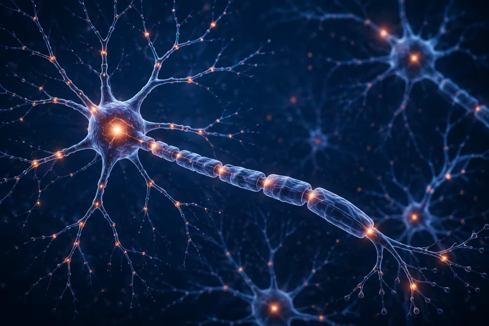 Illustration of neurons and nerve conduction