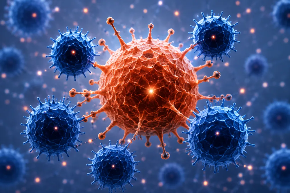 Illustration of tumor immune cells