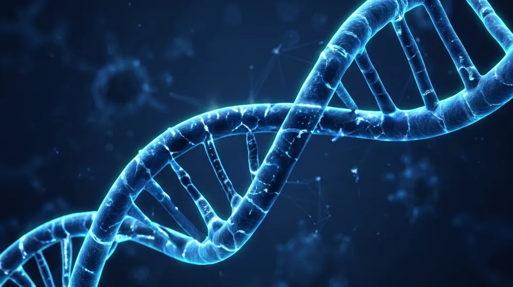Illustration of genetic sequencing in rare disease research