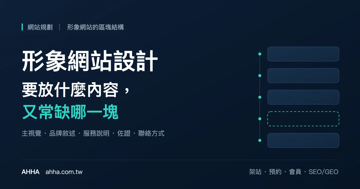 深藍底封面，右側五個堆疊的區塊示意，第四格以虛線表示常缺席的佐證區塊